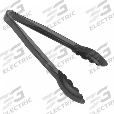 CAMBRO Serving Tongs: 6 in Overall Lg, Black, NSF Certified, Black, Plastic