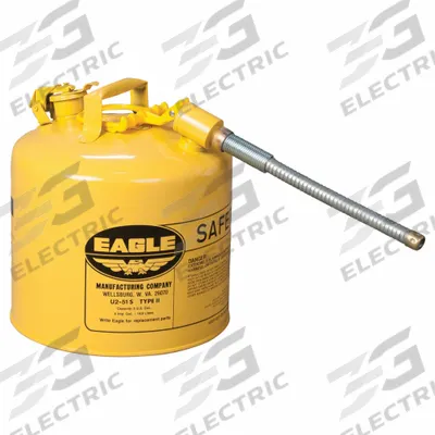 EAGLE Type II Safety Can: For Use With Diesel, 5 gal Capacity, Includes 5/8 in OD Hose - Diesel Safety Cans