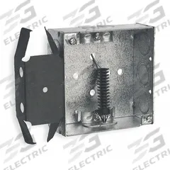 RACO Electrical Box: Steel, Steel - 4" x 4" Square Box Material & Nominal Size, Square, 2 Gangs, MS (MPN 228). Key specifications — Brand: RACO; Bracket Style: Stud Clamp; Clamp Style: NMSC.