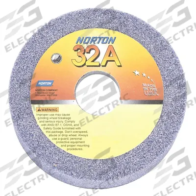 NORTON Straight Cup Grinding Wheel: Type 6, 5" x 1 1/2" x 1 1/4", 32A60-KVBE - Grinding Wheels for Moderate-to-Heavy Grinding of Tool Steels