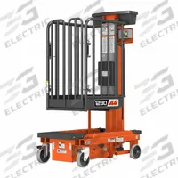 JLG Personnel Lift: Battery, Push-Around, 11.4 ft Elevated Platform Ht, 33.5 in x 28 in (MPN 1230P). Key specifications — attr1045274: JLG; attr1045277: Tool Tray.