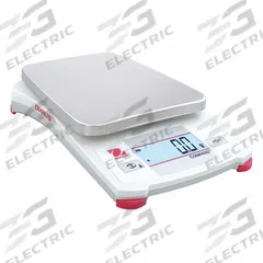 OHAUS Industrial Bench Scale: 5 in x 5 5/8 in, Not IP Rated, Integrated, CS, Stainless Steel (MPN 30467746). Key specifications — attr1341384: 0.1 g; attr1341400: OHAUS; attr1383935: Stainless Steel.