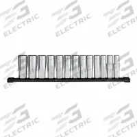 MILWAUKEE Deep Well Socket Set Metric 12pt: 1/2 in Drive Size, Small Set (0-50 pieces) Set Size (MPN 48-22-9524). Key specifications — attr1204251: MILWAUKEE; attr1215453: 1/2 in; attr1215454: 12 mm to 24 mm; attr1224229: Friction.