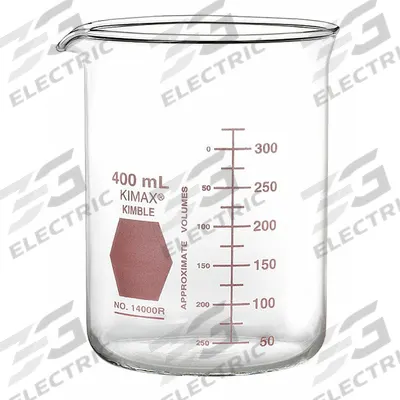 KIMBLE Colorware Beaker: 150 mL, 5.07 fl oz, A, Low Form, Type I, Red - Color Coded Low Form Glass Beakers