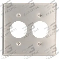 LEVITON Wall Plate: Single Circular Opening, 2 Gang, Silver, Std Size (MPN 84052-40). Key specifications — Brand: LEVITON; Material: Stainless Steel.