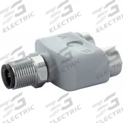 MURRELEKTRONIK T-Coupler: M12 Male Straight, 5 Pole to (2) M12 Female Straight, 5 Pole, T-Style (MPN 7024-41151-0000000). Key specifications — Connector Style: T-Style; IP Rating: IP69K; Convert From: M12 Male Straight, 5 Pole; Convert To: (2) M12 Female Straight, 5 Pole; Brand: MURRELEKTRONIK.
