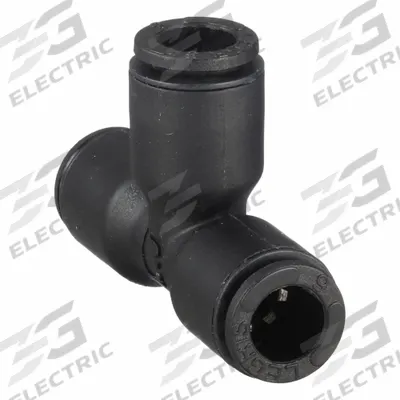 LEGRIS Push-Fit Tee Fitting: 6 mm OD x 6 mm OD x 6 mm OD Size, Tube x Tube x Push-to-Connect - Nylon & Nickel-Plated Brass Tube Fittings