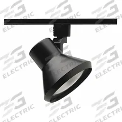Track Lighting Head: Incandescent, Flared Shape, 75 W, 4 7/8 in Dia, 3 3/4 in Lg, Black (MPN R552 BL). Key specifications — Brand: JUNO LIGHTING; Lighting Technology: Incandescent; Housing Color: Black.