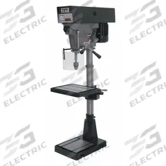JET Floor Drill Press: Belt Drive, Variable Speed, 375 RPM – 5,000 RPM, 115/230V AC /Single-Phase (MPN 354500). Key specifications — attr22849: 400 to 5,000 RPM; attr22858: 115/230V AC; attr73523: Drilling; attr22856: Belt; attr73570: Single-Phase; attr22850: 15 in; attr22846: 1 hp; attr22840: 14 A.