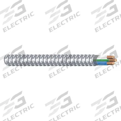 SOUTHWIRE Metal Clad Armored Cable: 12 AWG, 2 Conductors, Copper, 250 ft, Aluminum - Standard Metal-Clad Cables