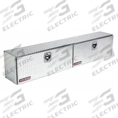 WEATHER GUARD Topside Truck Box: Topside Truck Box, Double Drop-Down Doors Lid, D-Handle, Aluminum (MPN 390-0-02). Key specifications — Brand: WEATHER GUARD; Color: Silver; Lock Type: Keyed.