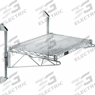 APPROVED VENDOR Wire Wall Shelf: 36 in x 14 in, 1 Shelves, 800 lb Load Capacity per Shelf - Adjustable-Height Stainless Steel Wire Wall-Mount Shelving
