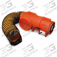ALLEGRO Confined Space Fan: 12 V DC, 8 in Duct Dia, 1/4 hp Horsepower, 816 cfm Max Flow in Free Air (MPN 9536-25). Key specifications — Brand: ALLEGRO; Includes: Extension canister with 25 ft ducting; Operating Voltage: 12 V DC with Vehicle Battery Hookups.