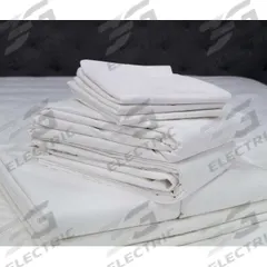 R & R TEXTILE Flat Sheet: King, 120 in Overall Lg, 108 in Overall Wd, T250, White, Sewn Corner (MPN INT-108479). Key specifications — Color: White; Fabric Material: 55% Cotton; Thread Count: T250; Brand: R & R TEXTILE; Hem/Pocket Size: Flat Sheet - N/A; Sheet Color: White.