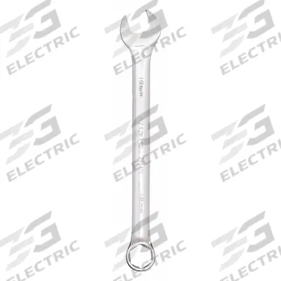 WESTWARD Combination Wrench: Alloy Steel, Chrome, 19 mm Head Size, 9 3/4 in Overall Lg - Metric 6-Point Combination Wrenches