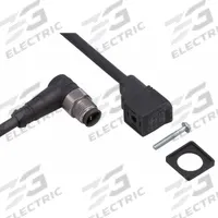IFM Patch cable: M12 Male Right Angle x DIN Form C, 2 ft Cable Lg, PUR, Black, 5 Pins, IP67 (MPN E10844). Key specifications — Wire Size: 4.80 mm; Brand: IFM; Cable Jacket Color: Black; IP Rating: IP67.