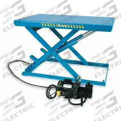 BISHAMON Scissor Lift Table: Electric, 2,200 lb Load Capacity, 38 19/32 in Max Lifting Ht, 230V AC (MPN LX-100N 230-v 3ph). Key specifications — attr925632: BISHAMON; attr925651: 230V AC; attr925643: Hydraulic.