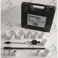 WESTWARD Hole Saw Kit: 15 Pieces, 1 1/2 in Max. Cutting Dp, Bi-Metal, 4/6 Teeth per Inch (MPN 29VX15). Key specifications — attr1098178: 4/6; attr1098172: WESTWARD.
