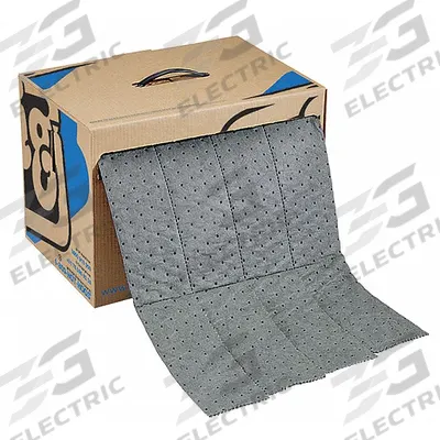 PIG Sorbent Roll: 60 ft Lg, 15 in Wd, Gray, Polypropylene, 60 ft Roll Lg - Sorbent Rolls