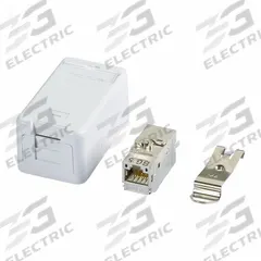 METZ CONNECT RJ45 Keystone: Rail, GD-Zn (Zinc Die-Cast), IDC Connection x RJ45, 180° Mounting Angle (MPN 130B21D1APL-E). Key specifications — Housing Material: GD-Zn (Zinc Die-Cast); Includes Connector: Equipped; Mounting Type: Rail; Product Type: Extension Box; Connector Color: White; Connection Type: IDC Connection x RJ45.