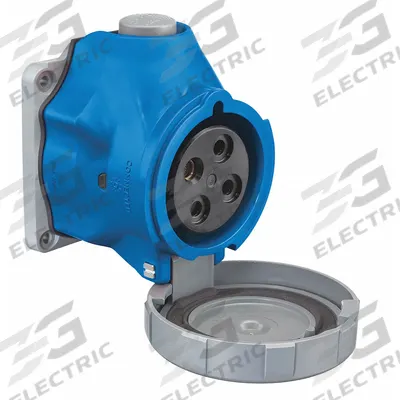 HUBBELL Pin and Sleeve Receptacle: Blue, 250V AC, Three Phase, 60 A_63 A, 3 Pole - Washdown-Rated Receptacles