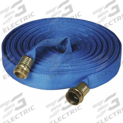 FSI Flat Supply Hose: 3/4 in Thread Size, GHT, Nylon - Hoses