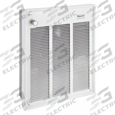 Dayton Recessed Electric Wall-Mount Heater: 1500 W, 120V AC, Single Phase, 120V AC - Large Recessed Electric Wall Heaters