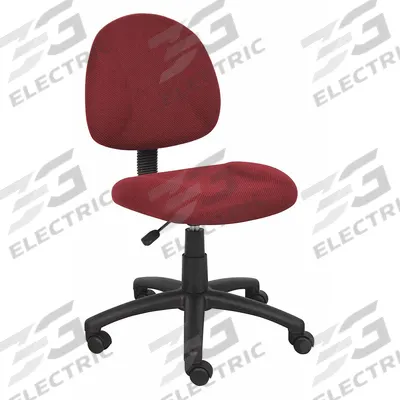 BOSS Office Chair: Red, Fabric Material, 14 1/2 in Back Ht, 18 1/2 in Seat Wd - Armless Office Chairs