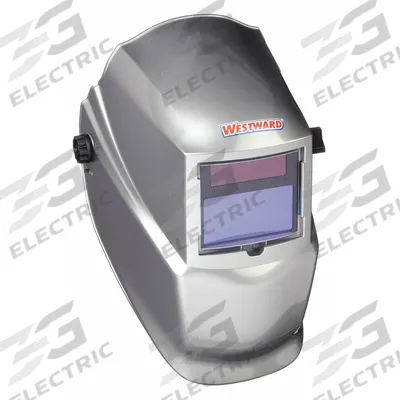 WESTWARD Welding Helmet: Auto-Darkening, 2 Arc Sensors, Gray, W9-13, 3.82 in x 1.85 in - Auto-Darkening Welding Helmets - Solid Color