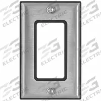 LEVITON Wall Plate: Decorator-Rocker, 1 Gang, Silver, Std Size (MPN 84401-G40). Key specifications — Brand: LEVITON; Material: Stainless Steel.