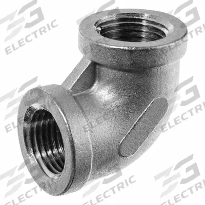 USA INDUSTRIALS Metal Pipe Elbow: 90° Elbow, 3/8 in x 3/8 in, Class 125 - Chrome-Plated Threaded Low-Pressure Pipe Fittings