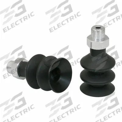 SCHMALZ Vacuum Pad Assembly: 2.5 Folds, G1/8 in, 26 mm Pad Dia, NBR, 55 A, Black - Multi-Bellows Type Electronics Industry Vacuum Pad Assemblies