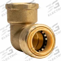 APPROVED VENDOR Push-Fit Elbow Fitting: 3/4 in OD x 3/4 in Pipe Size, Push-to-Connect x FNPT, Brass (MPN LF823FR). Key specifications — Brand: APPROVED VENDOR.