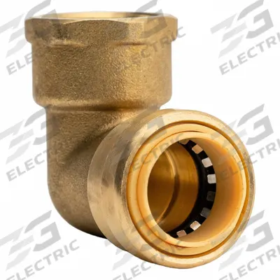 APPROVED VENDOR Push-Fit Elbow Fitting: 3/4 in OD x 3/4 in Pipe Size, Push-to-Connect x FNPT - Standard Brass Push-to-Connect Tube Fittings