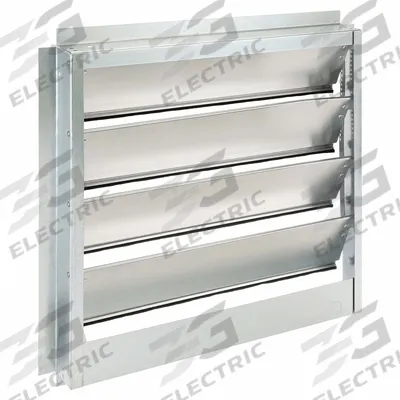 Dayton 29"H-W 4.5"L Aluminum Backdraft Damper: For 24 in Fan, Single Panel, 29 in H - Ceiling/Roof-Mount Backdraft Dampers