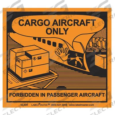LABELMASTER Handling Label: Cargo Aircraft Only Forbidden In Passenger Aircraft