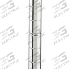 METRO Industrial Wire Shelving Post: 54 in x 1 in, Stainless Steel, Split Sleeve, Silver, 1 Posts (MPN 54UPS). Key specifications — Brand: METRO; Resistance Properties: Corrosion-Resistant; Recommended Environments: Dry; Leveling Feet Included: No; Color: Silver; Finish: Stainless Steel; Material: Stainless Steel.
