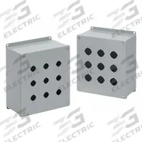 HOFFMAN Push Button Enclosure: 22mm, 1 Holes, Carbon Steel, NEMA 12 (MPN E1PBXM). Key specifications — Brand: HOFFMAN; Environments & Applications: Indoor Dust & Water Droplets.