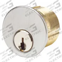 KABA ILCO Lockset Cylinder: Mortise, Conventional Core Cylinder, Chrome, 2 PK (MPN 7185SC2-26D-KA2). Key specifications — Brand: KABA ILCO; Lock Assembly Type: Mortise; Cylinder Core Type: Conventional Core Cylinder; Includes: Turn Knob; Keyway Type: Schlage C; Number of Pins: 5.