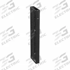 PANDUIT Vertical Dual-Sided Manager: Vertical, 45 U, Dual Side Sides, 83 7/8 in Overall Ht, Steel (MPN PR2VD06). Key specifications — Color: Black; Includes: (2) Doors; Orientation: Vertical; Brand: PANDUIT; Material: Steel; Number of Sides: Dual Side; Product Type: Dual-Sided Manager.