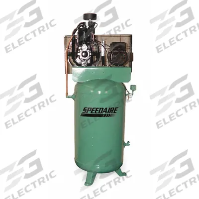 SPEEDAIRE Electric Air Compressor: 7.5 hp, 2 Stage, Vertical, 80 gal, 16.2 cfm, 175 psi - Pressure Lubricated Stationary Electric Air Compressors