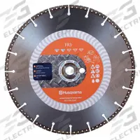 HUSQVARNA Diamond Saw Blade: Concrete/Hard Metals/Iron/Metal/PVC/Roof Tile/Steel/Tile Backer Boards (MPN FR3-12). Key specifications — attr1097734: Wet/Dry; attr1097738: Power Cutter; attr1097751: HUSQVARNA.