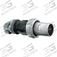 HUBBELL Pin and Sleeve Plug: Gray, 250V DC/600V AC, Single Phase, 100 A, 3 Pole, 4 Wire (MPN HBL4100PS2WR). Key specifications — Brand: HUBBELL.