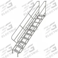 TRI-ARC Portable Stairs: 11.1 ft Overall Ht, Steel, 450 lb Load Capacity, Perforated, 10 Steps (MPN WISS110246). Key specifications — attr1050559: Gray; attr1050557: TRI-ARC.
