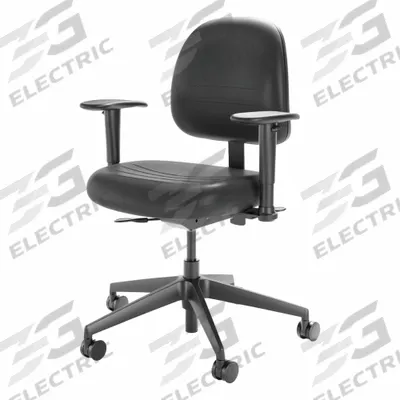 CRAMER Intensive Task Chair: Rhino(TM)Plus, 22 in Max Seat Ht, Adj Arms Arm, Black - Rhino+ Series