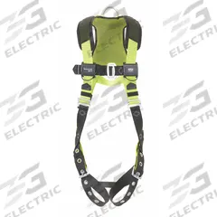 MILLER BY PIP Fall Protection Harness: 420 lb Wt Capacity, Vest Harness, Unisex, S/M, Padded, Steel (MPN H5IC221001). Key specifications — Manufacturer Part Number: H5IC221001; Brand: MILLER BY PIP; D-Ring Locations: Back; Harness App: General Use; Harness Color: Green; Includes Padding: Yes; Industry: General Industry; RFID Equipped: No.