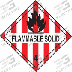 TAPECASE DOT Container Label: Flammable Solid, 4 in x 4 in, 4 in Label Ht, 4 in Label Wd, 500 PK (MPN 16U814). Key specifications — Brand: TAPECASE; Message: Flammable Solid.