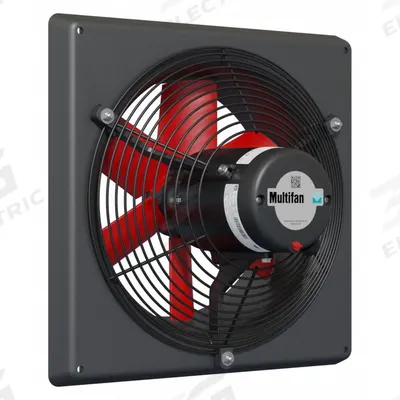 MULTIFAN Exhaust Fan: Direct Drive, 12 in Blade, 1/4 hp, 2,210 cfm, 240V AC, 1 ph - Corrosion-Resistant Direct-Drive Panel Exhaust Fans