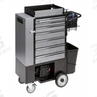 FLEXCART Rolling Cabinet: Black, 14 1/4 in Wd, 37 1/2 in Dp, 45 in Ht, Locking Rod/Padlockable (MPN FC100-ECSS-WT). Key specifications — attr1116771: Cutting Tools; attr1116772: FLEXCART; attr1116768: Locking Rod.