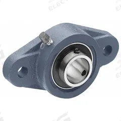 TRITAN 2 Bolt Flange Bearing: Radial Ball, 1 1/2 in Bore, Cast Iron, Set Screws, 6 7/8 in Lg (MPN UCFL208-24). Key specifications — Bore Type: Cylindrical; Brand: TRITAN; Lubricant Material: NLGI #2 Equivalent; Mounting Bolt Size: 1/2 in; System of Measurement: Inch.
